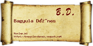 Bagyula Dénes névjegykártya