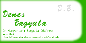 denes bagyula business card